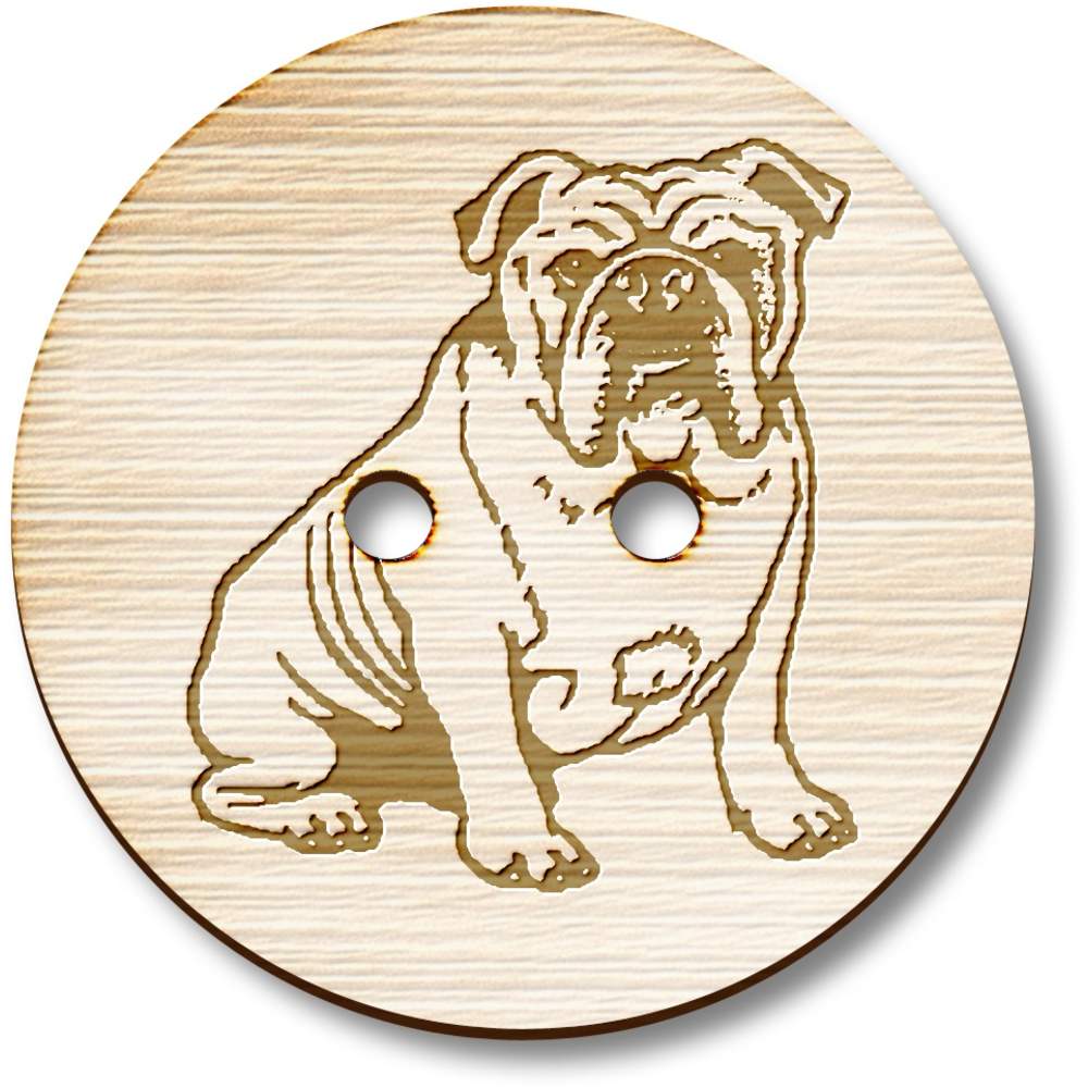 'English Bulldog' Wooden Buttons (BT019503)