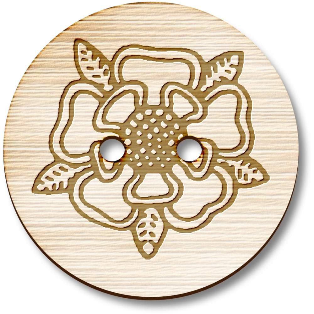 'Tudor Rose' Wooden Buttons (BT019823)