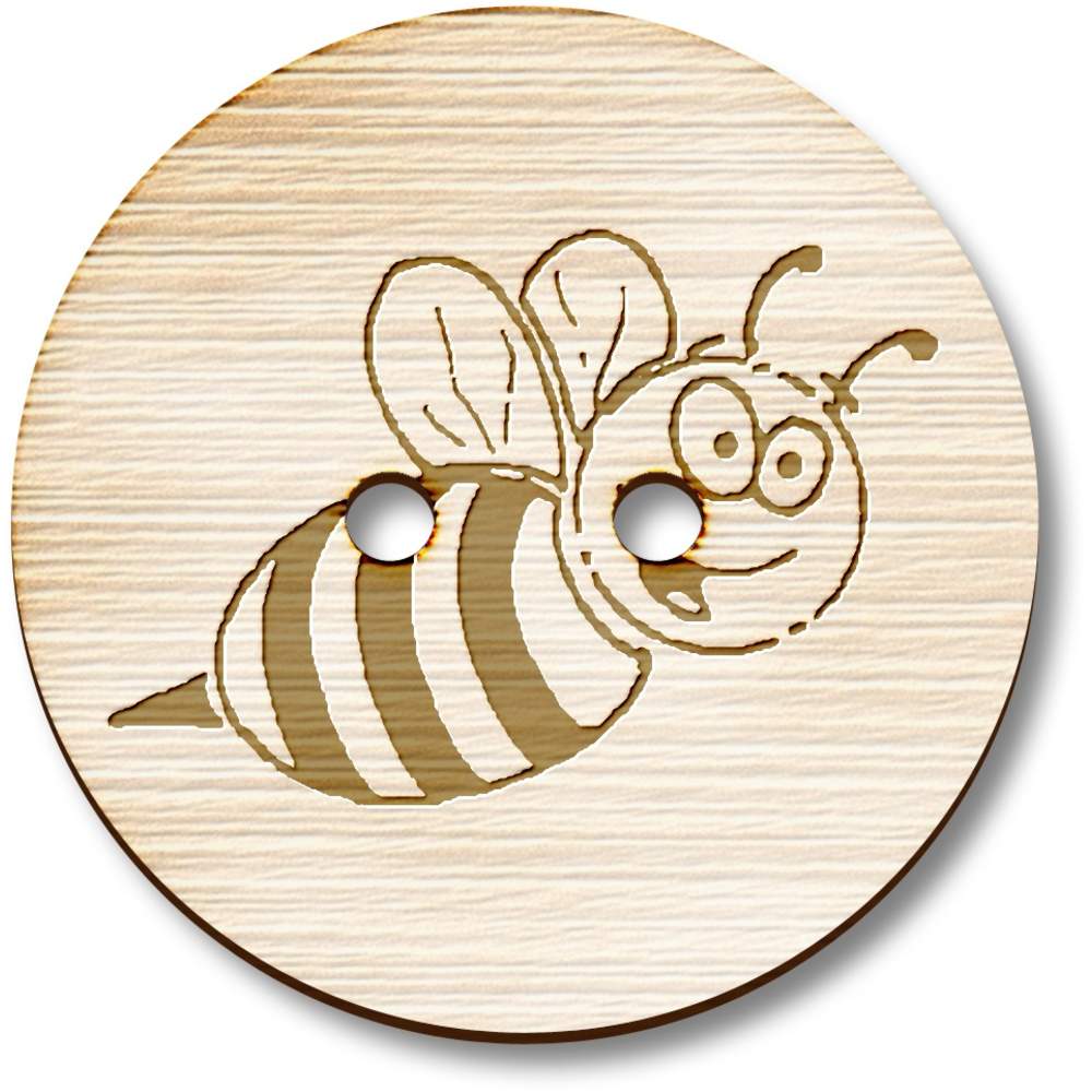 8 x 23mm 'Bumble Bee' Round Wooden Buttons (BT00085611)