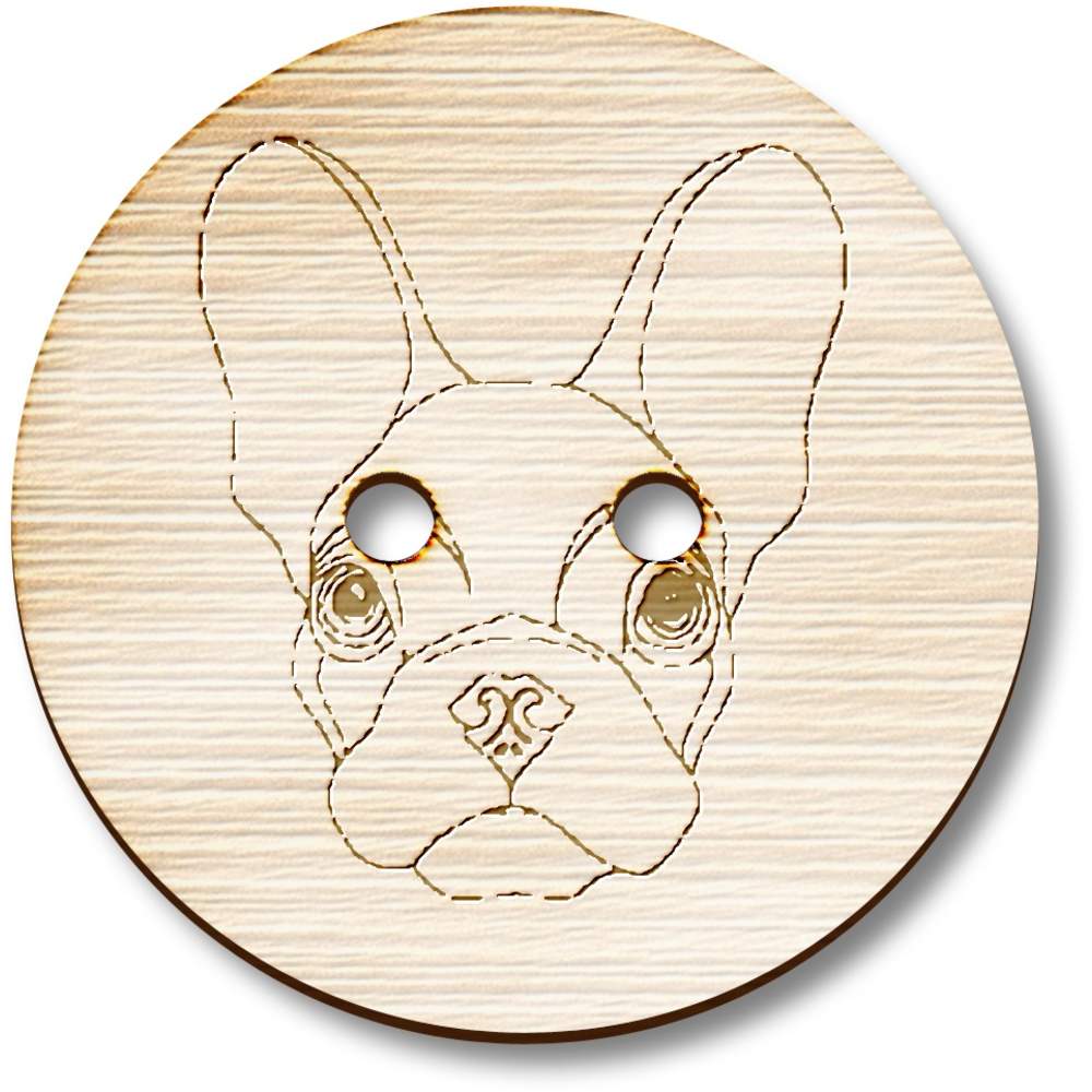 'French Bulldog' Wooden Buttons (BT021254)