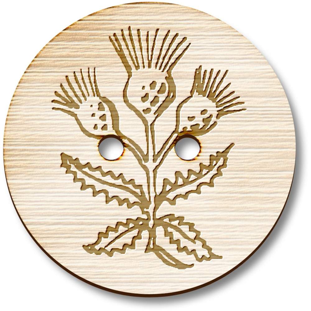 'Thistle' Wooden Buttons (BT021305)