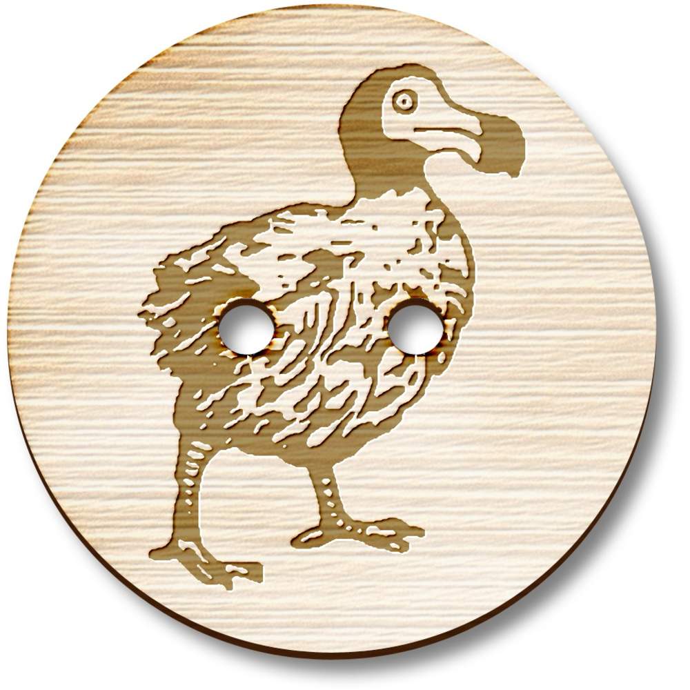 8 x 23mm 'Dodo' Round Wooden Buttons (BT00087866)