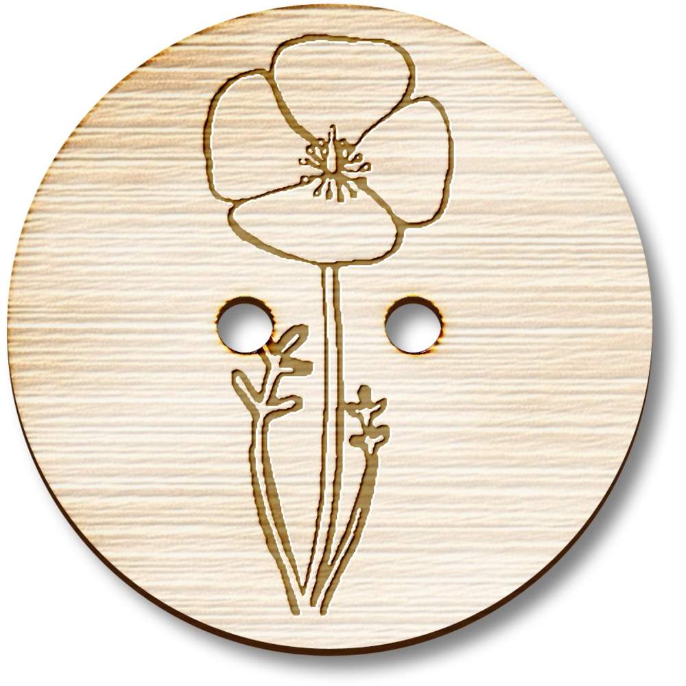 'Poppy' Wooden Buttons (BT022016)