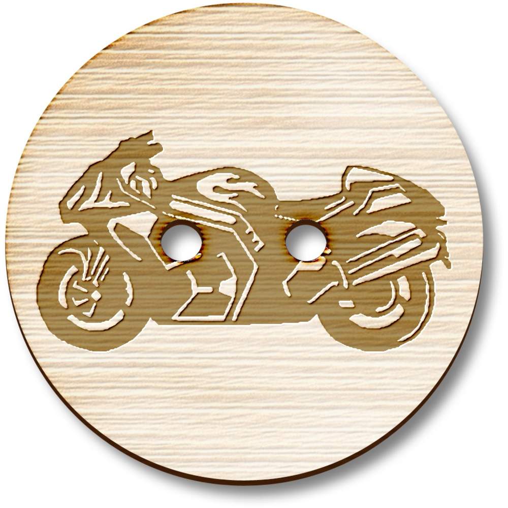 'Motorbike' Wooden Buttons (BT028225)