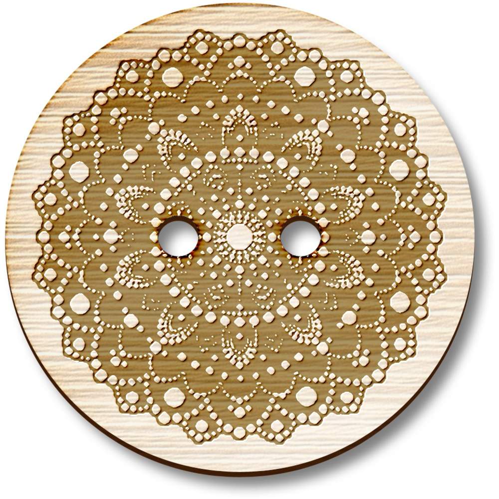 'Dot Mandala' Wooden Buttons (BT028732)