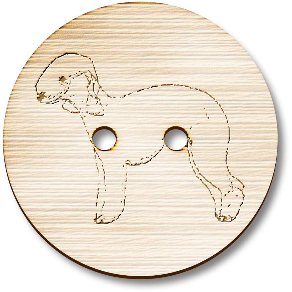 8 x 23mm 'Bedlington Terrier' Round Wooden Buttons (BT00106153)