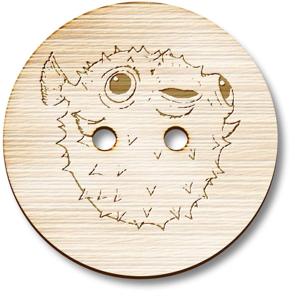 'Pufferfish' Wooden Buttons (BT029122)
