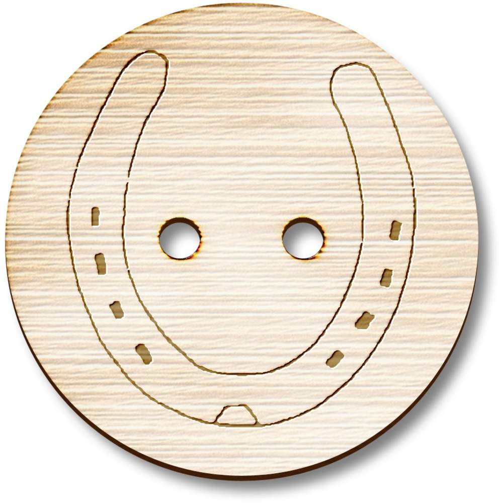 8 x 23mm 'Horseshoe' Round Wooden Buttons (BT00107007)