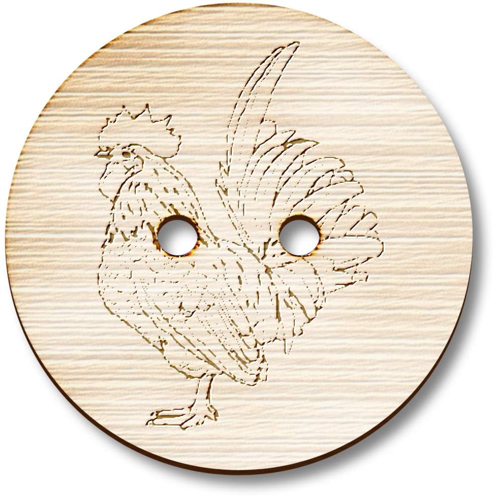 'Cockerel' Wooden Buttons (BT031302)