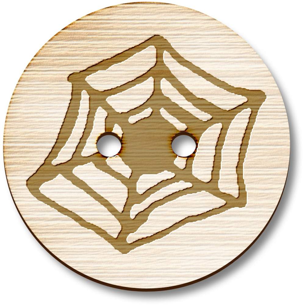 8 x 23mm 'Spider Web' Round Wooden Buttons (BT00109661)
