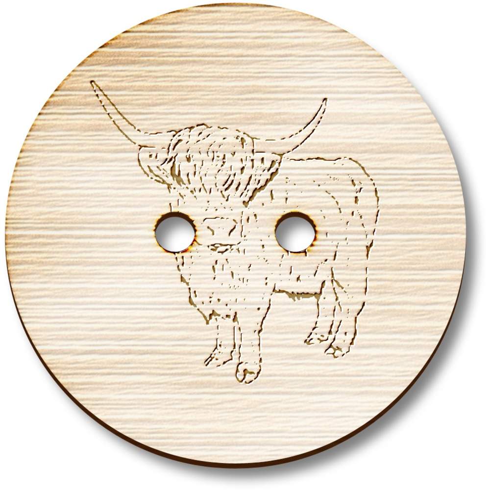 'Highland Cow' Wooden Buttons (BT034680)