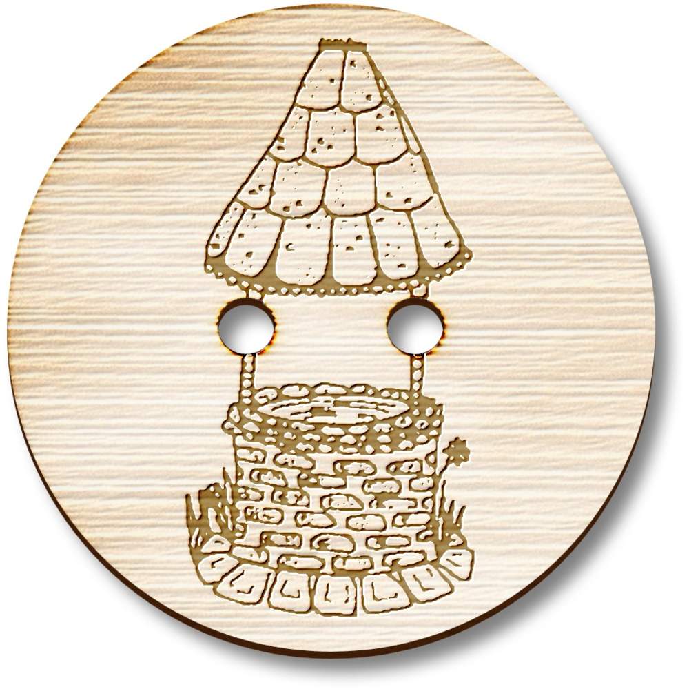 'Wishing Well' Wooden Buttons (BT035425)