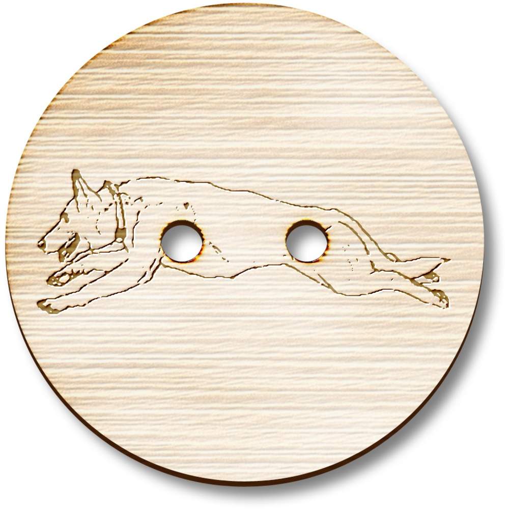 'Running German Shepherd' Wooden Buttons (BT036268)