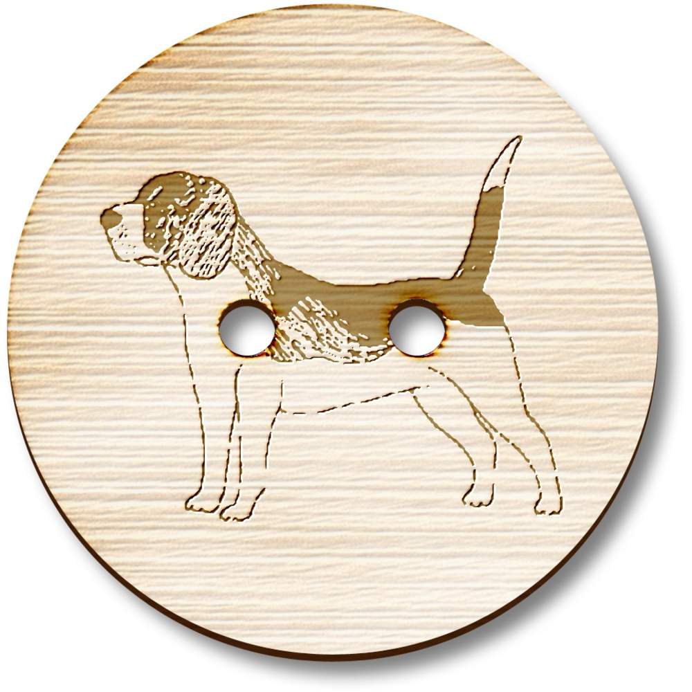 'Standing Beagle' Wooden Buttons (BT036301)