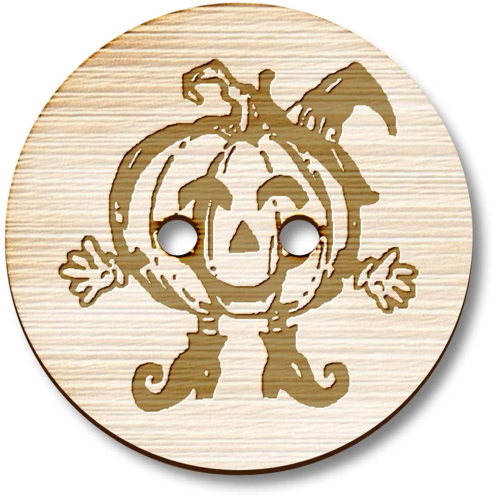 'Halloween Pumpkin' Wooden Buttons (BT036460)