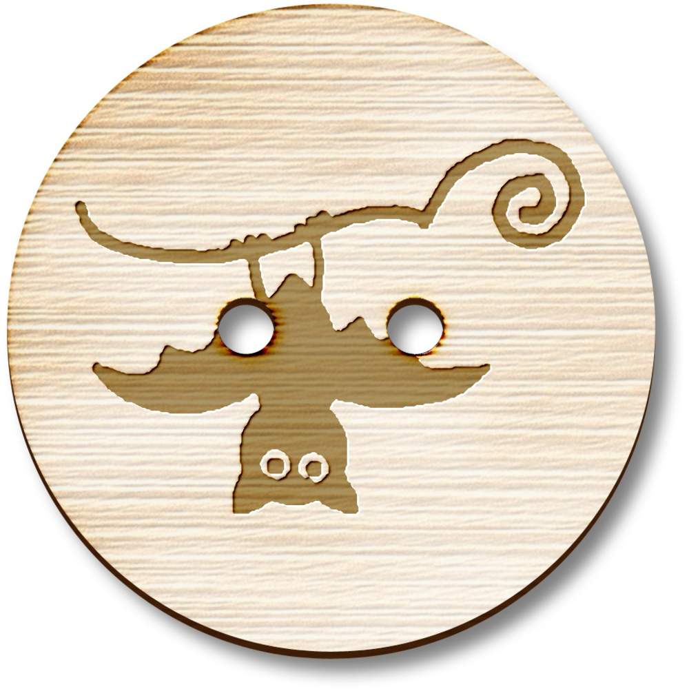 'Hanging Bat' Wooden Buttons (BT036471)