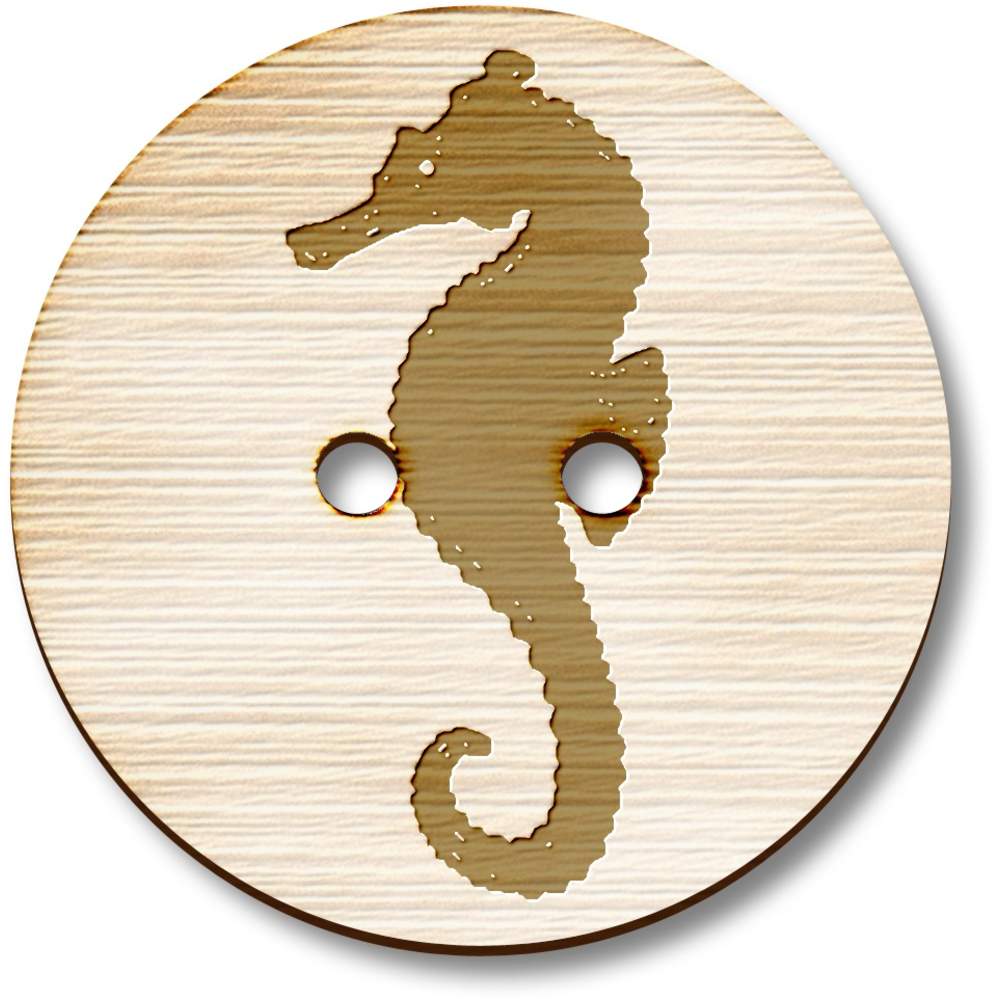 'Stitched Seahorse' Wooden Buttons (BT037112)