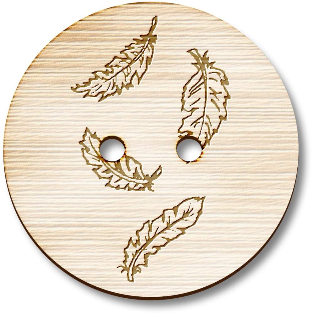 'Falling Feathers' Wooden Buttons (BT037124)