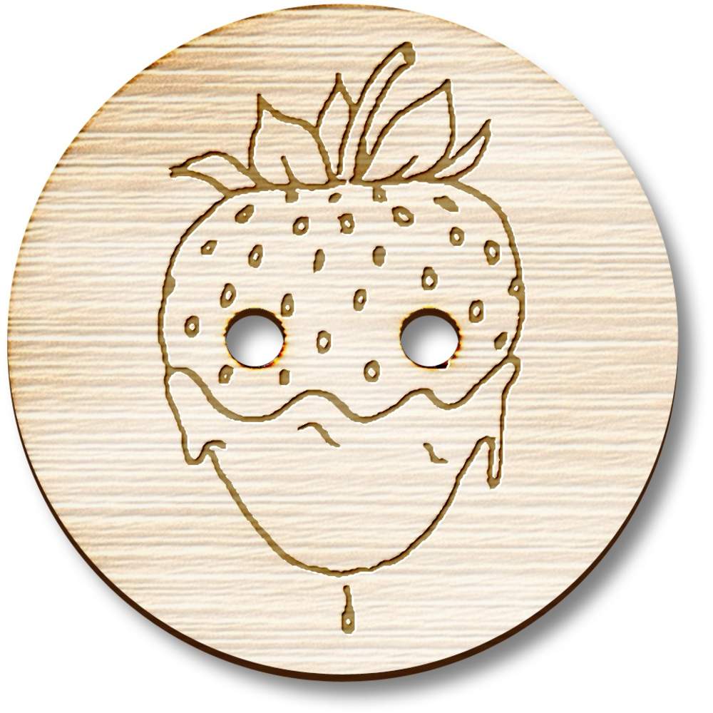 'Strawberry In Cream' Wooden Buttons (BT037477)