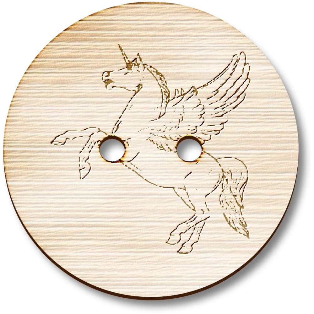 'Winged Unicorn' Wooden Buttons (BT037578)