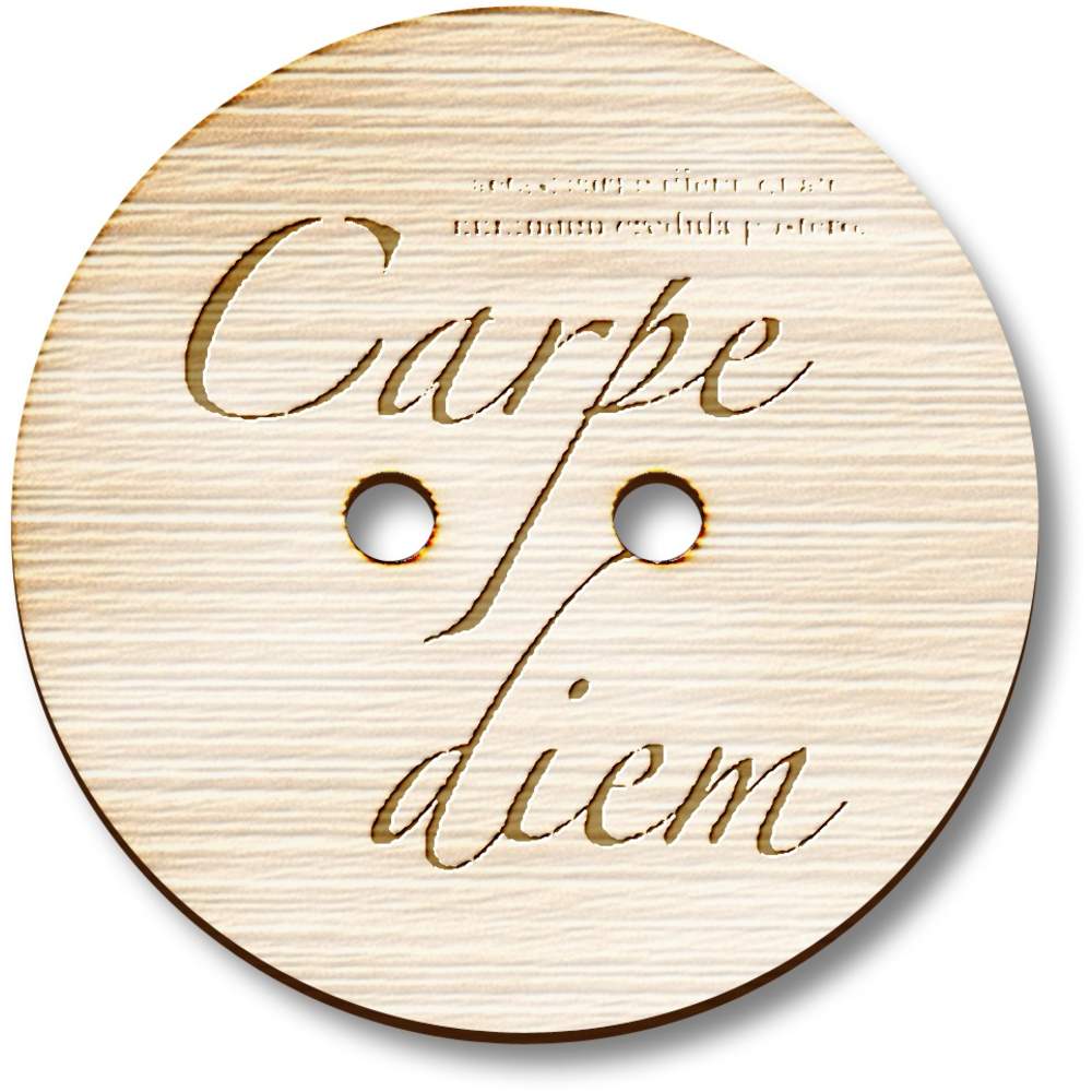 'Carpe Diem Seize the Day Latin Quote Poem Poetry' Wooden Buttons (BT039628)