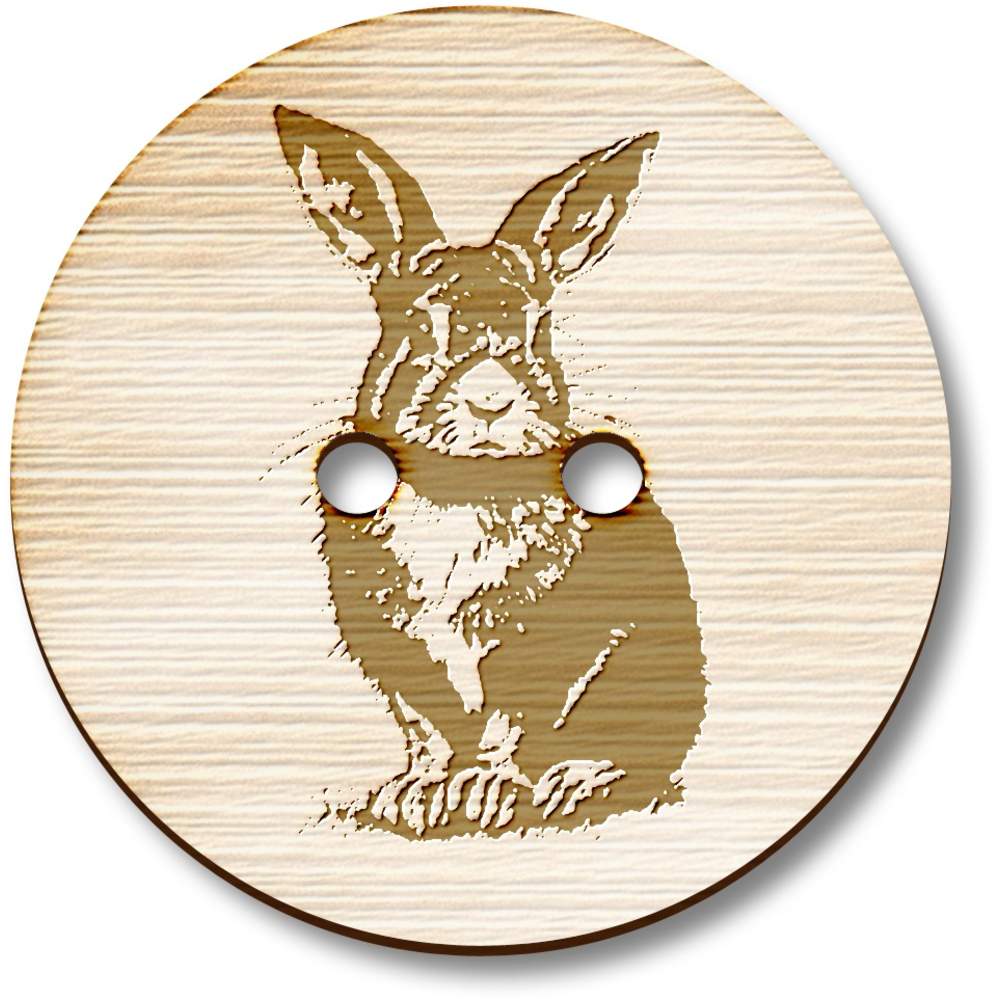 'Brown Hare Rabbit' Wooden Buttons (BT042294)