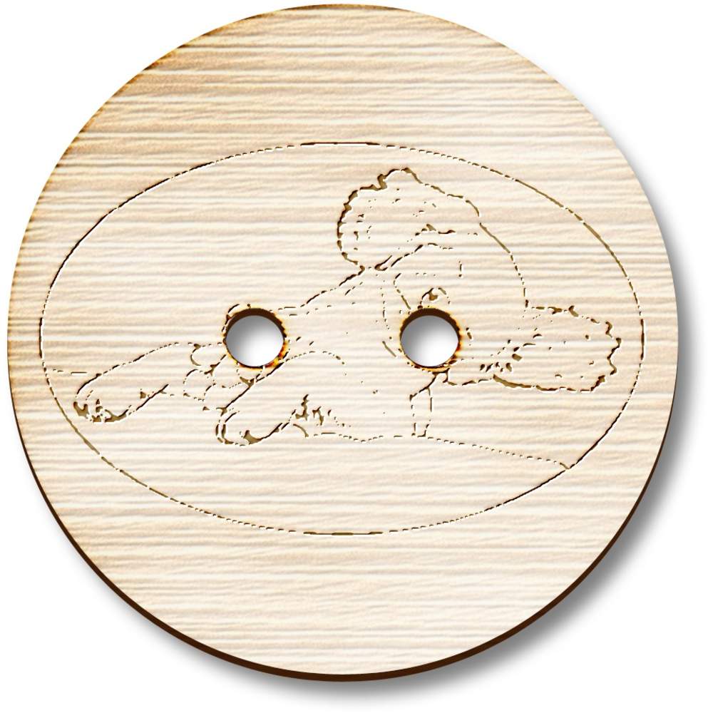 'Sleepy Cocker Spaniel' Wooden Buttons (BT042958)