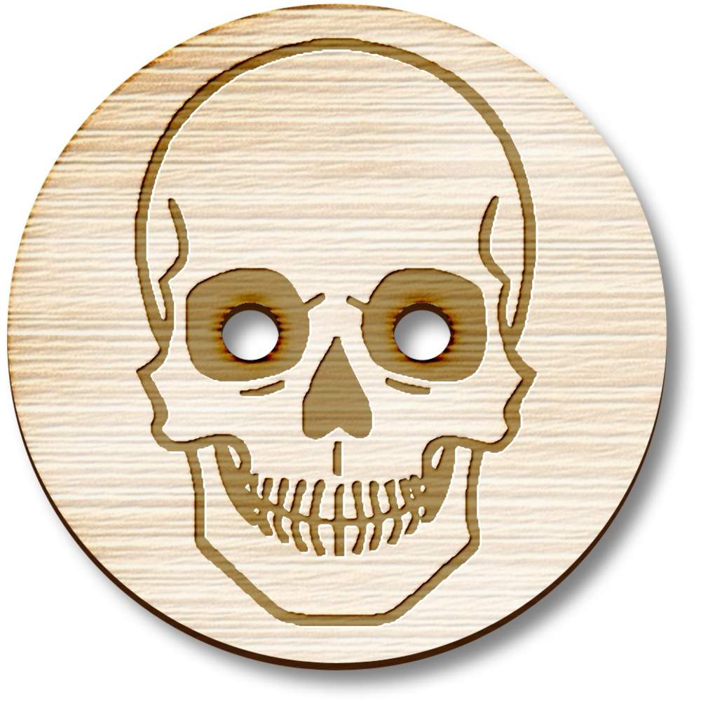 'Pirate Skull' Wooden Buttons (BT043732)