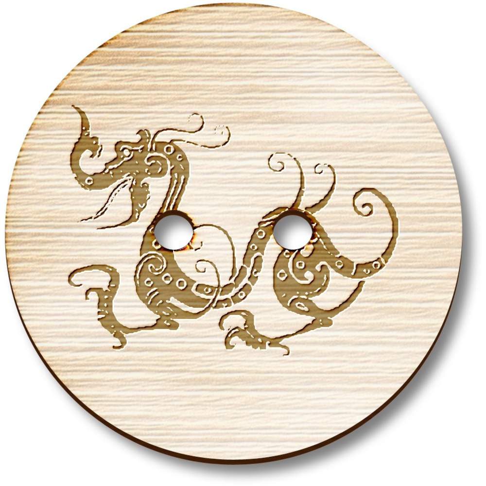 'Mythical Dragon' Wooden Buttons (BT047922)