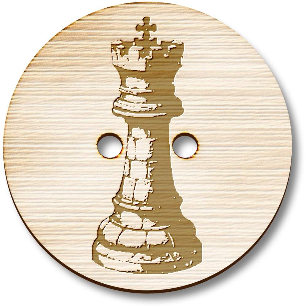 'Chess Castle Piece' Wooden Buttons (BT049241)