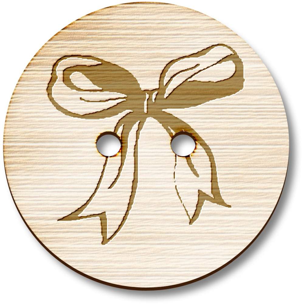 'beauty ribbon' Wooden Buttons (BT050442)