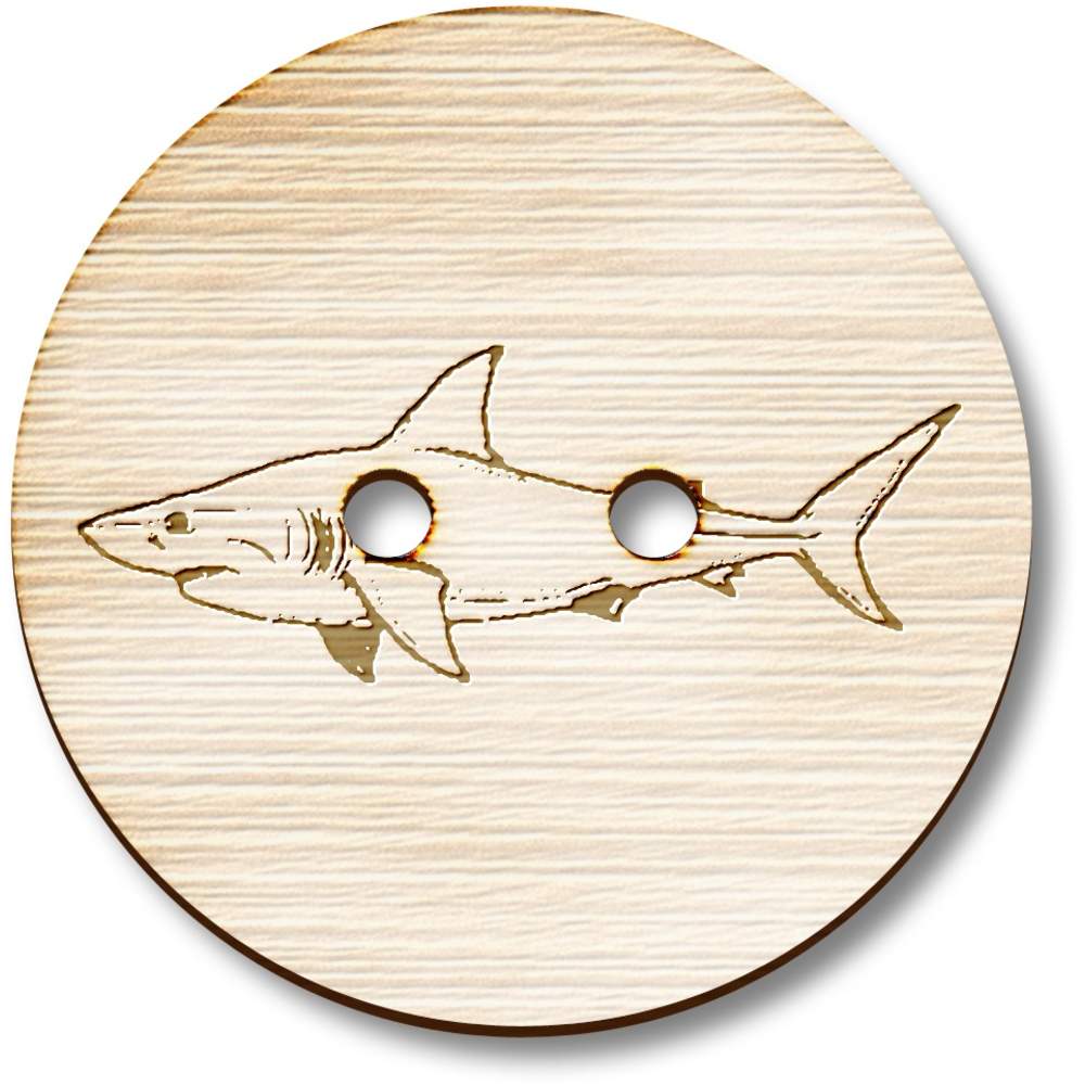'Shark Side View' Wooden Buttons (BT050799)