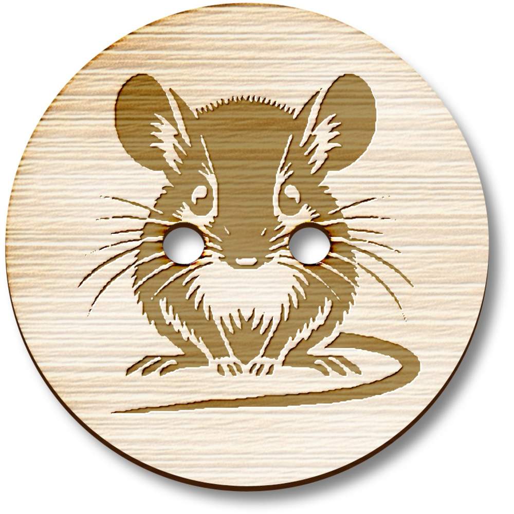 'Cute Mouse' Wooden Buttons (BT052617)