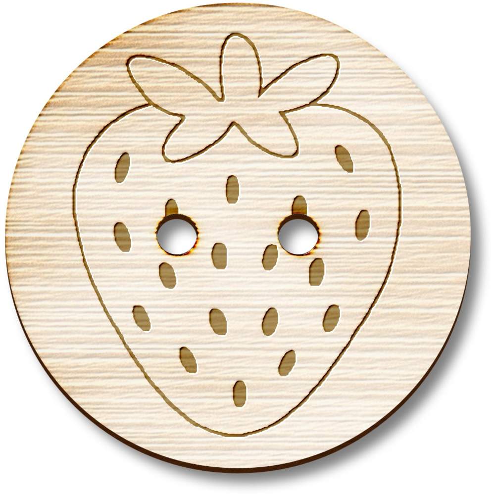 8 x 23mm 'Strawberry' Round Wooden Buttons (BT00130242)