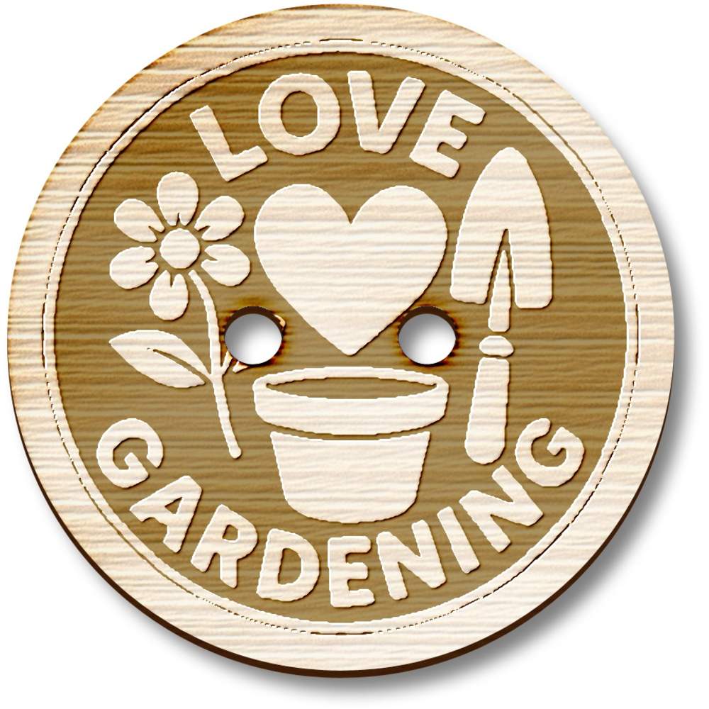 'Love Gardening' Wooden Buttons (BT053994)