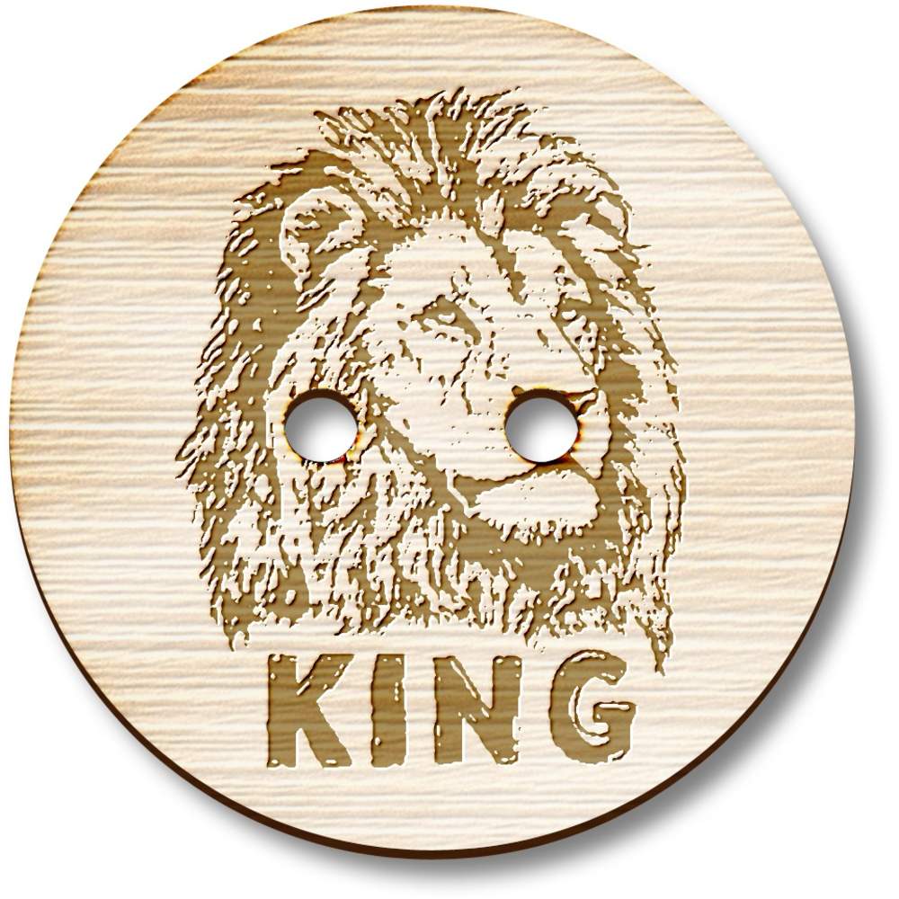 'King Male Lion ' Wooden Buttons (BT054227)