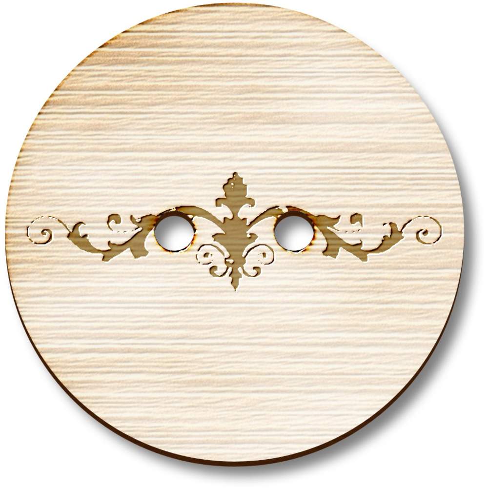 8 x 23mm 'Medieval Gothic Divider' Round Wooden Buttons (BT00130890)