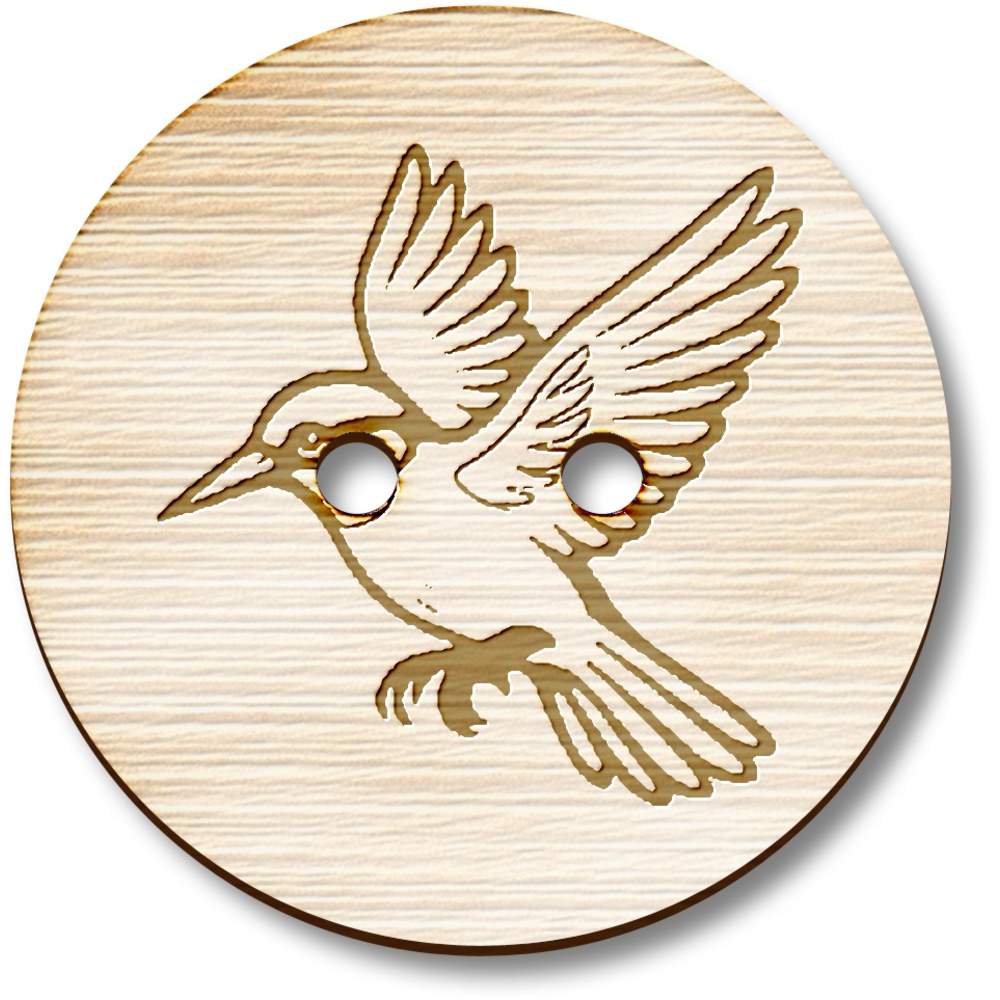 'Flying Kingfisher' Wooden Buttons (BT055725)
