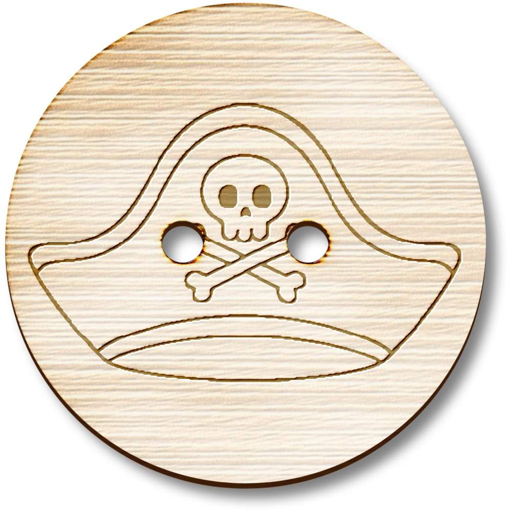 'Pirate Hat' Wooden Buttons (BT057516)