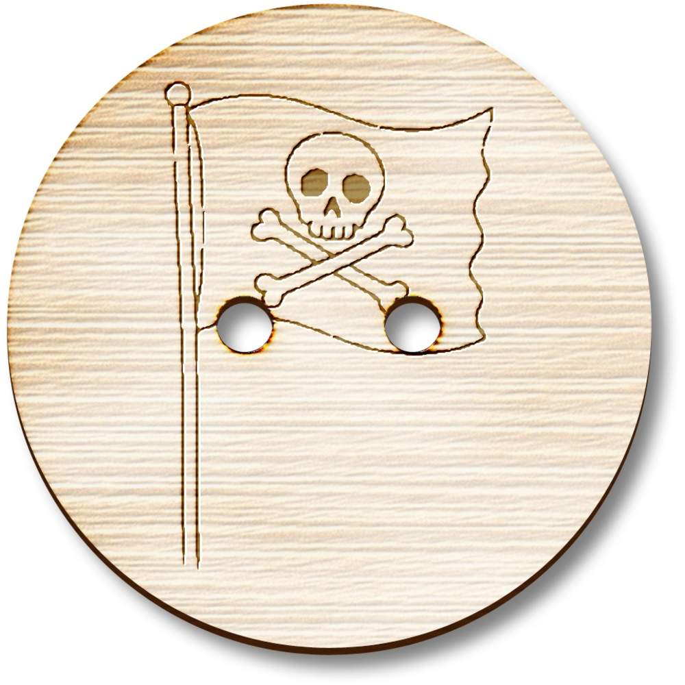 'Pirate Flag' Wooden Buttons (BT057517)
