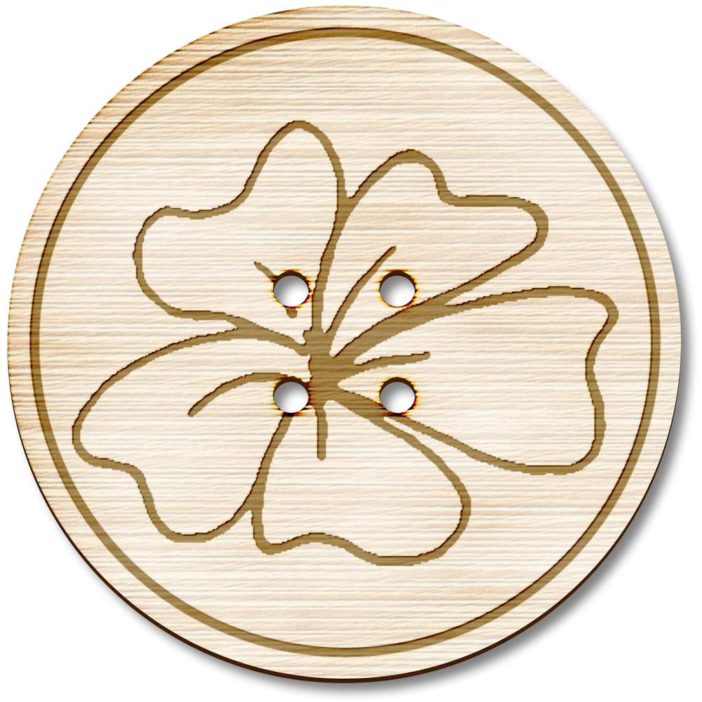 3 x 38mm 'Shamrock' Large Round Wooden Buttons (BT00108610)