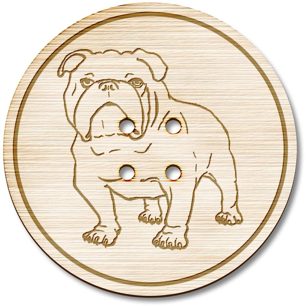 3 x 38mm 'Bulldog' Large Round Wooden Buttons (BT00109862)