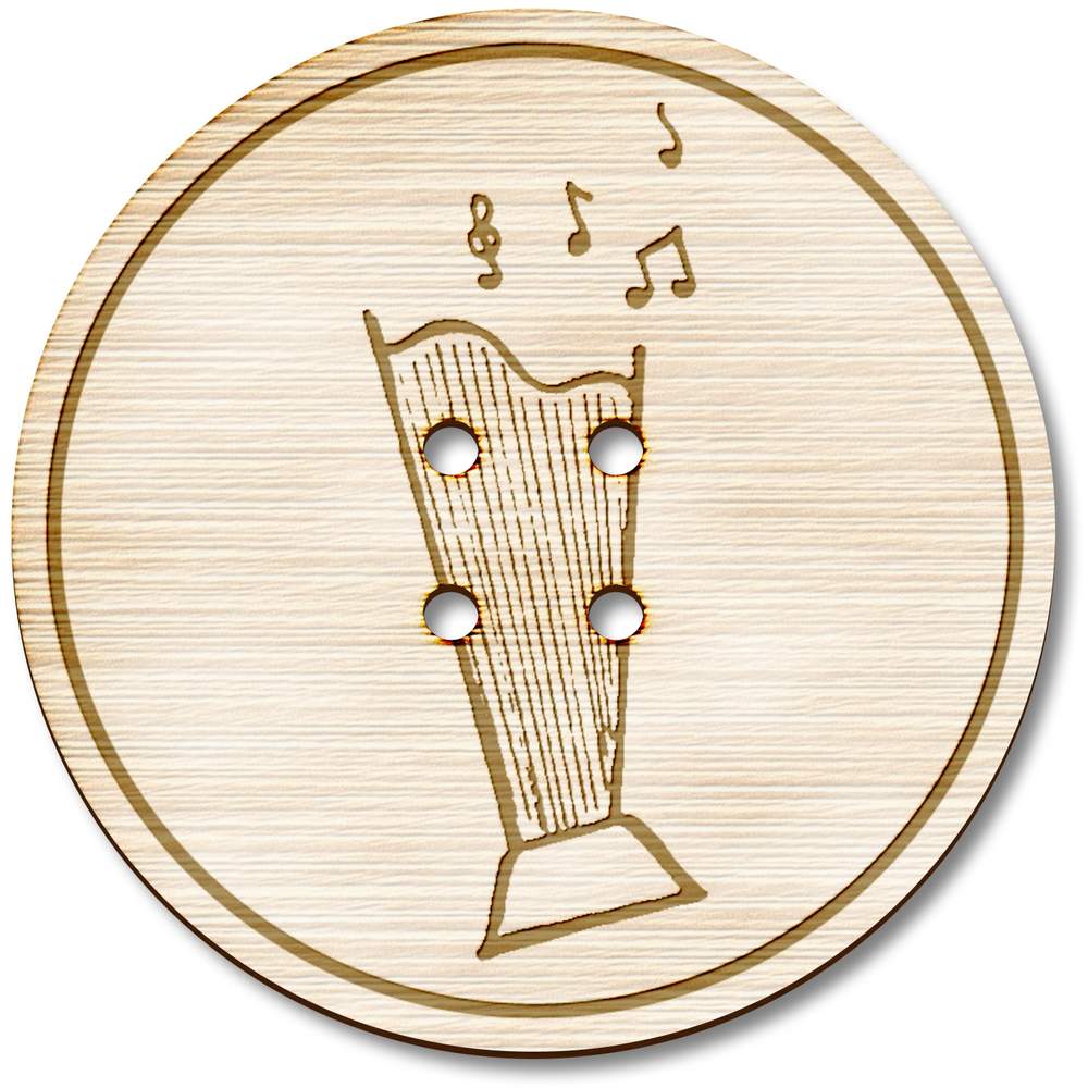 Musical Harp Wooden Buttons BT037777 eBay