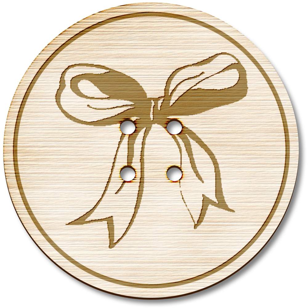 3 x 38mm 'beauty ribbon' Large Round Wooden Buttons (BT00127083)