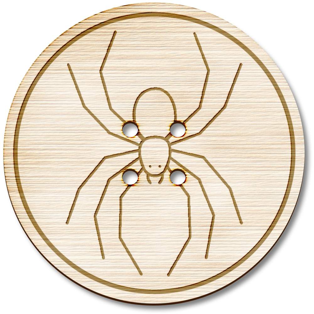3 x 38mm 'Spider' Large Round Wooden Buttons (BT00129907)