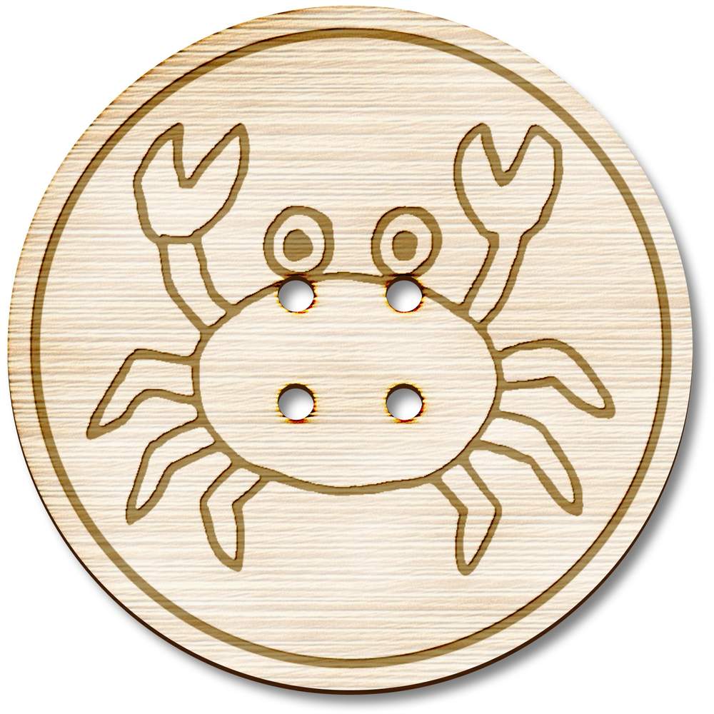 3 x 38mm 'Crab' Large Round Wooden Buttons (BT00131325)