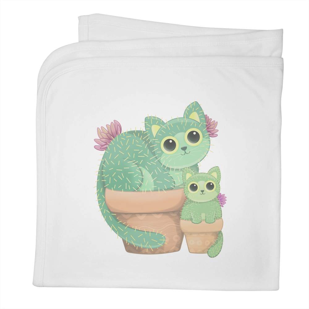 'Cactus Cats' Cotton Baby Blanket / Shawl (BY00018118)