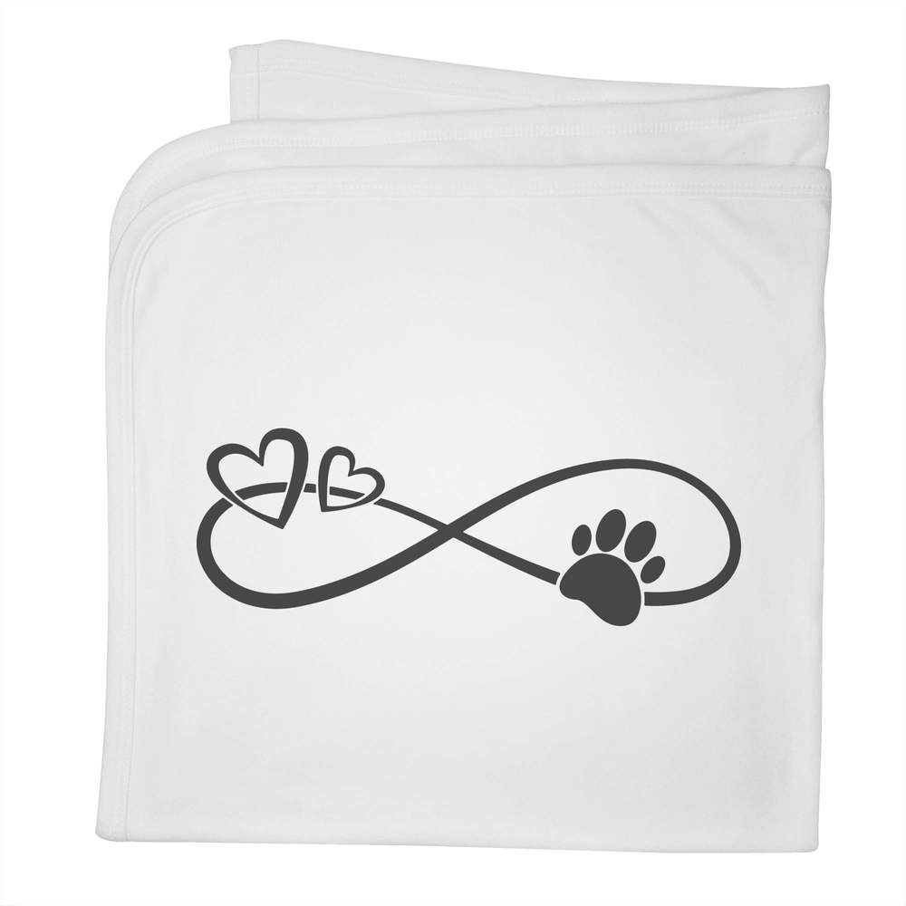 'Infinity Hearts & Paw' Cotton Baby Blanket / Shawl (BY00021966)