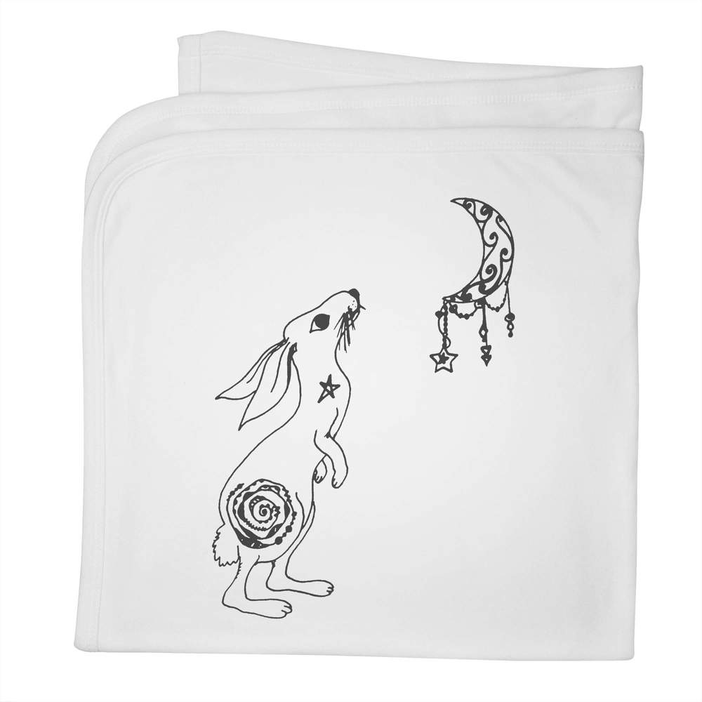 'Hare & Moon' Cotton Baby Blanket / Shawl (BY00023448)