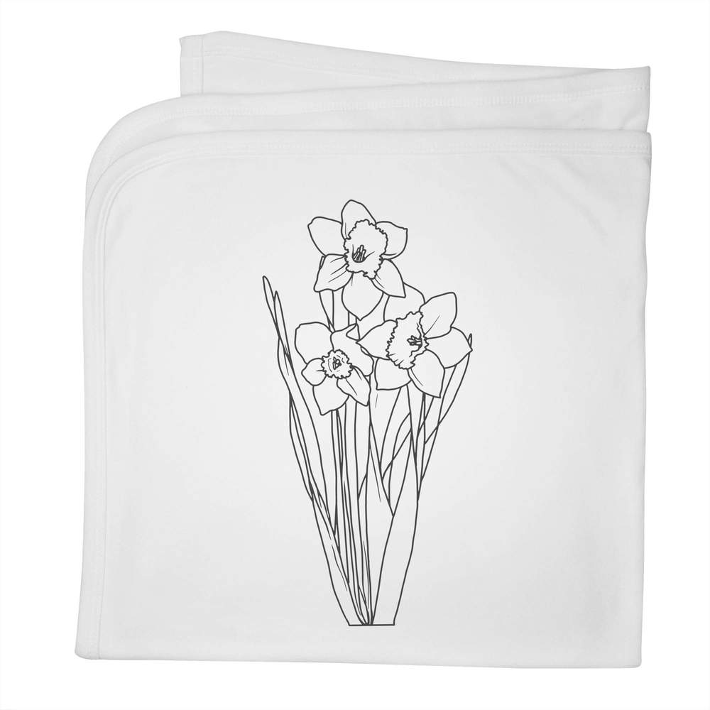 'Daffodils' Cotton Baby Blanket / Shawl (BY00023760)